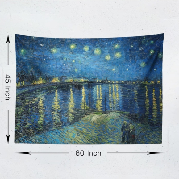 Starry Night Over the Rhone Vincent Van Gogh Big Wall Art Hanging Tapestry New - Picture 6 of 10